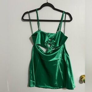 Elegant Green Satin Women's dress